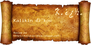 Kalikin Ákos névjegykártya